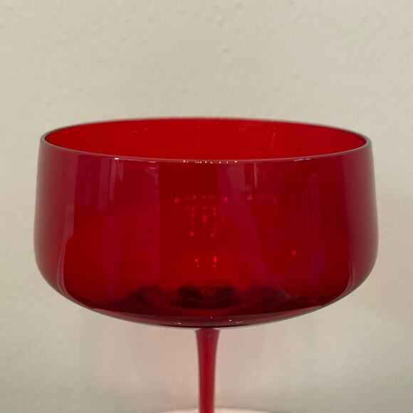 4pc Valentine Red Coupe Glasses 10oz  Holiday Cocktail Champagne Glassware New - Picture 6 of 16